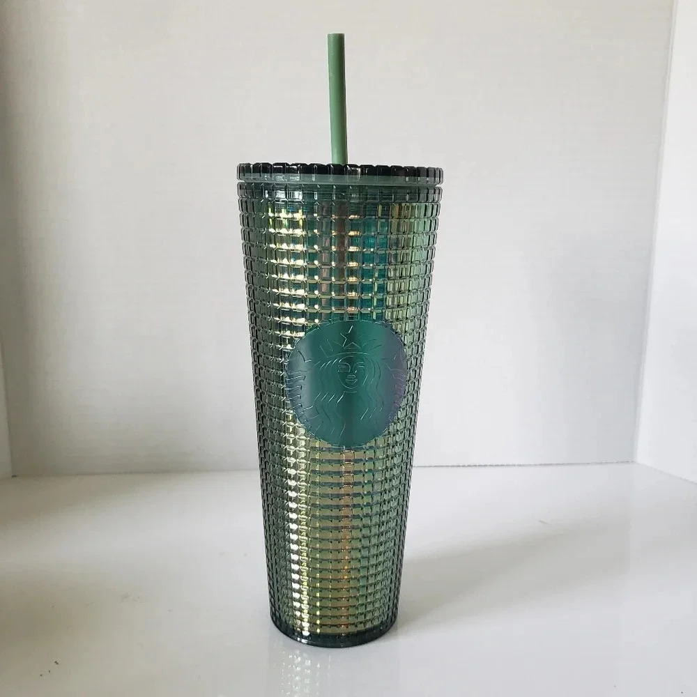 Starbucks 2022 Rainforest Green Iridescent Cold Cup Tumbler Venti 24oz.